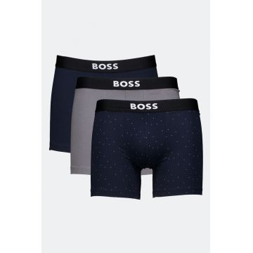 Set de boxeri cu logo - 3 perechi - Albastru ultramarin/Gri inchis