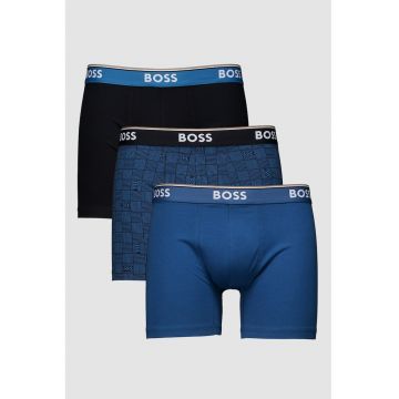 Set de boxeri cu logo - 3 perechi - Negru/Albastru inchis