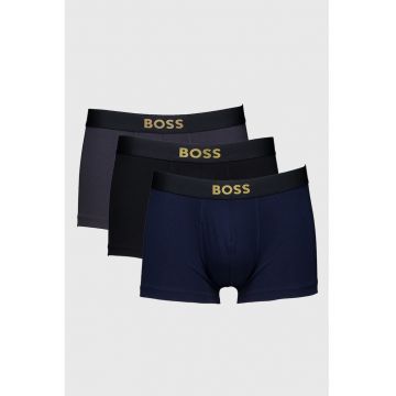 Set de boxeri cu logo - 3 perechi - Negru/Albastru ultramarin/Gri inchis