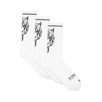 Set de sosete cu model logo - 3 perechi - Negru stins/Alb optic