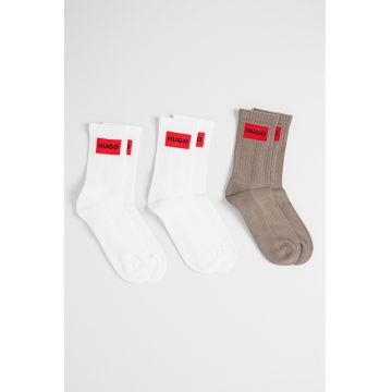 Set de sosete lungi - 3 perechi - Alb/Kaki