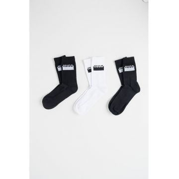 Sosete lungi cu logo - Alb/Negru