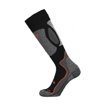 Sosete mid-calf din amestec de lana pentru ski - Negru/Gri/Portocaliu mandarina