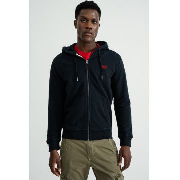 SUPERDRY - Hanorac slim-fit cu fermoar - Albastru ultramarin