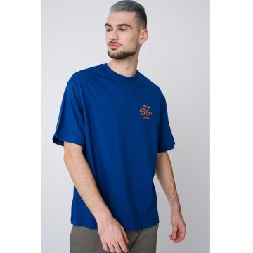 Tricou cu logo - Portocaliu/Albastru