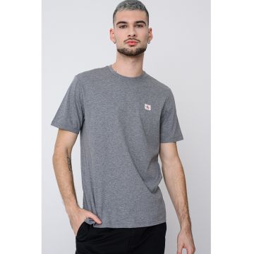 Tricou de bumbac cu insigna logo - Gri melange