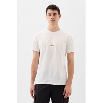 Tricou de bumbac cu logo - Alb optic