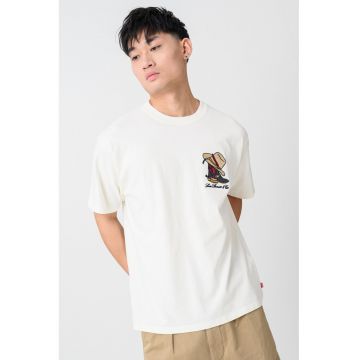 Tricou de bumbac cu logo Vintage - Crem