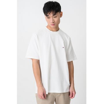 Tricou din bumbac cu decolteu rotund - Alb murdar