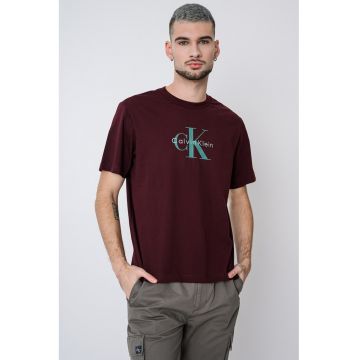 Tricou din bumbac cu imprimeu logo - Rosu inchis