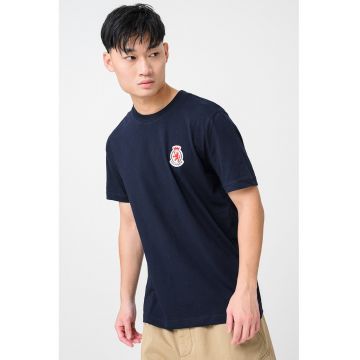 Tricou din bumbac cu insigna logo - Rosu/Alb/Negru