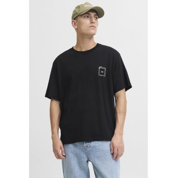 Tricou lejer cu imprimeu pe partea din spate - Negru/Kaki/Albastru