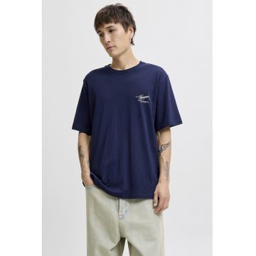 Tricou lejer cu imprimeu pe partea din spate - Portocaliu/Violet/Bleumarin