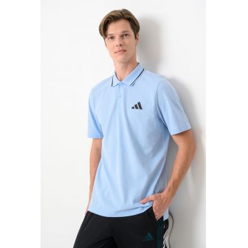 Tricou polo de bumbac - Albastru pastel