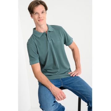 Tricou polo de bumbac pique Prime - Verde