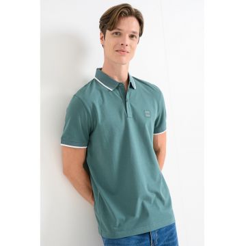 Tricou polo slim fit Passertip - Verde aquamarin