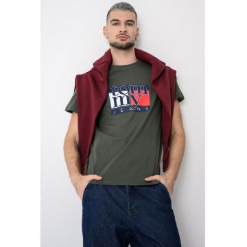 Tricou regular fit cu imprimeu grafic - Verde