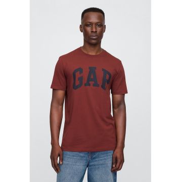 Tricou regular-fit cu logo - Negru/Rosu inchis