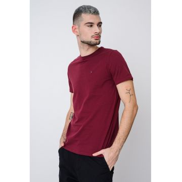 Tricou slim fit de bumbac - Rosu stins