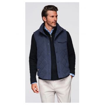 Vesta matlasata cu efect piersica  OM-JAVJ-0277 - Albastru inchis