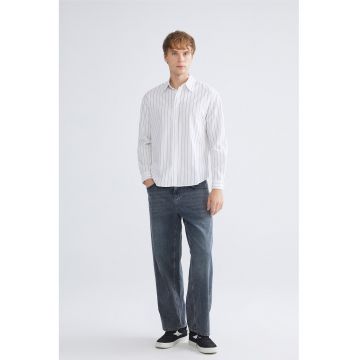 Blugi drepti cu buzunare - Albastru prafuit