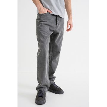 Blugi relaxed-fit cu talie medie - Gri melange