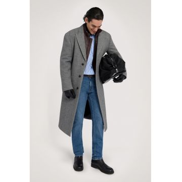 Blugi slim fit cu talie medie - Albastru