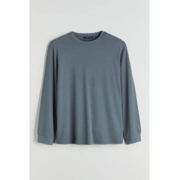 Bluza de trening cu decolteu la baza gatului - Albastru prafuit