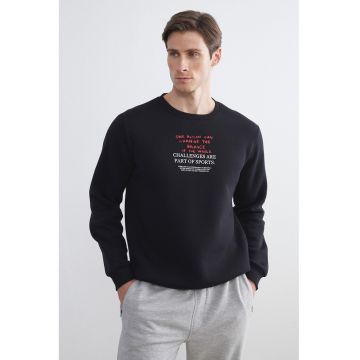 Bluza de trening cu imprimeu text - Rosu/Alb/Negru