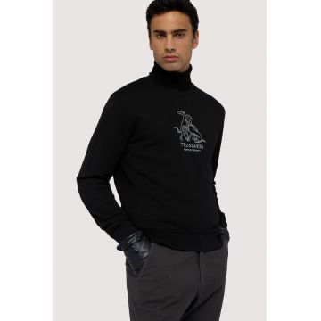 Bluza de trening cu logo brodat - Alb/Negru