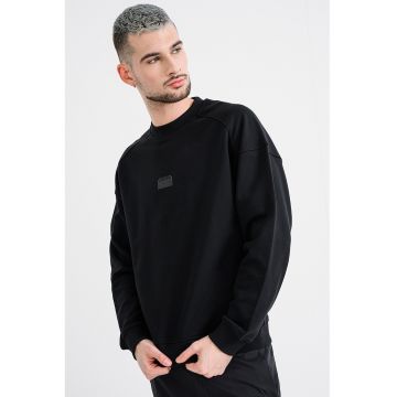 Bluza de trening din bumbac cu imprimeu pe partea din spate Delast - Negru