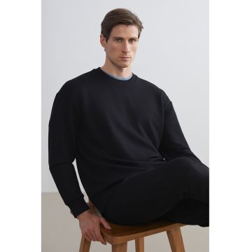 Bluza de trening uni cu maneci cazute - Negru