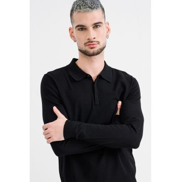 Bluza polo slim fit San Pippo - Negru