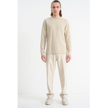 Bluza relaxed fit cu aspect texturat - Bej deschis