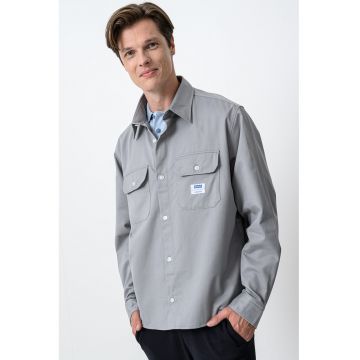 Camasa cu logo aplicat Ekynone - Gri cenusiu