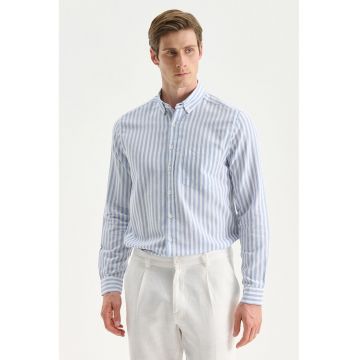 Camasa regular fit cu model in dungi - Alb/Albastru deschis