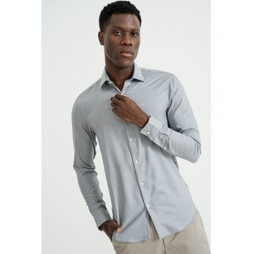 Camasa regular-fit cu model uni - Gri inchis