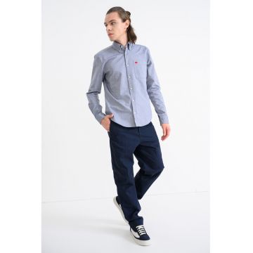 Camasa slim fit cu buzunar pe piept Evito - Albastru prafuit/Albastru