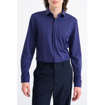 Camasa slim fit cu maneci lungi Kenno - Albastru ultramarin