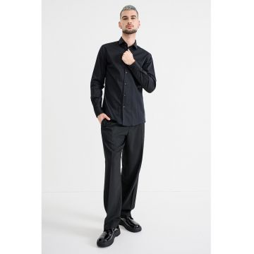 Camasa slim fit de bumbac Kason - Negru