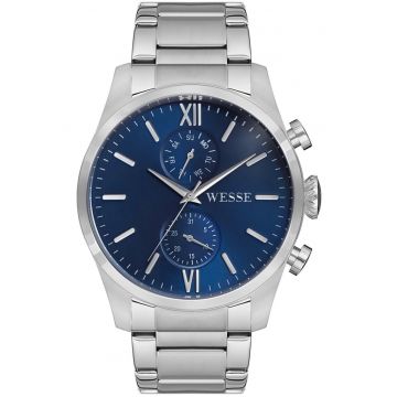 Ceas barbatesc  WWG205305 - curea din otel - 46mm - albastru/argintiu - rezistent la apa 5 ATM