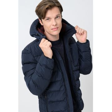 Geaca cu finisaj rezistent la apa si gluga Snake - Albastru ultramarin