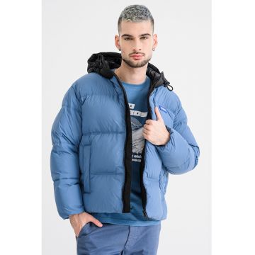 Geaca cu gluga - Albastru prafuit