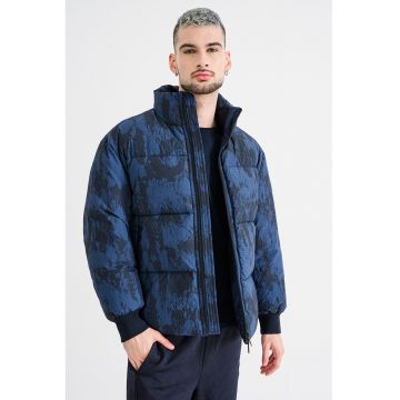 Geaca cu vatelina si bretele Oshin - Negru/Albastru inchis