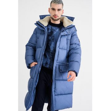 Geaca lunga Omont - Albastru prafuit