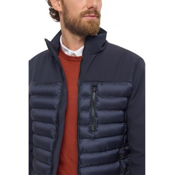 Geaca matlasata cu buzunare - Bleumarin