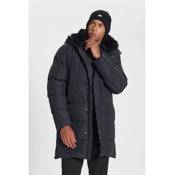 Geaca matlasata cu gluga - Negru