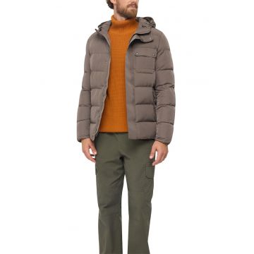 Geaca matlasata cu vatelina si gluga - Grej