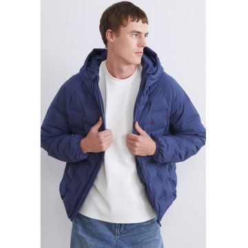 Geaca regular fit cu buzunare cu fermoar - Albastru inchis