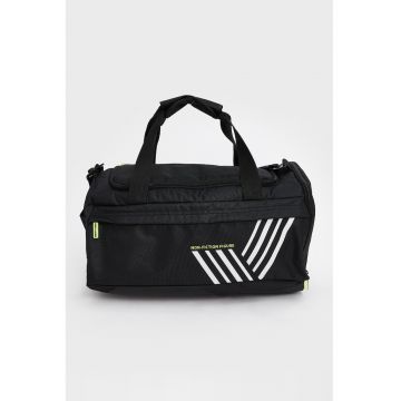 Geanta duffle cu imprimeu grafic - Negru